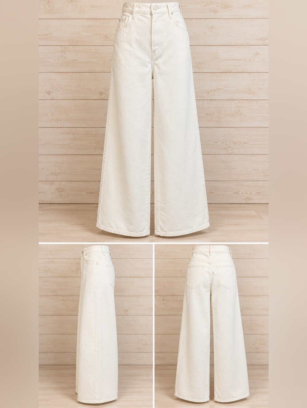 MOTHER The Undercover High Rise Wide Leg Jeans Size 30 Totally Innocent White